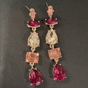 Guess Red and Pink Dangle Earrings